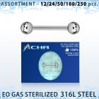 blk482 surtido piercing surtido 250 50 piercings esterilizados barbells parapezon acero quirurgico 316l bolas 16mm venta