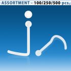 blk543 surtido piercings surtido retainers piercing nariz l bio flexible transparente bola 2mm al por mayor