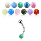 bne1opss banana ceja acero quirurgico 1mm bola opalo 3mm 3mm bola acero liso venta por mayor