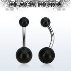 bngwk piercing ombligo organico barra 316l bolas cuerno negro 5 8mm distribuidor mayorista