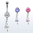 bnrz410 piercing ombligo acero quirurgico zirconia 8mm colgante fantasia zirconia plata 38 10mm distribuidor