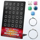 brnhm31 display 60 aro continuo nariz plata 925 0 6mm opalos sinteticos redondos 1 5mm 516 & 38 8mm & 10mm distribuidor mayorista