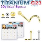 bxuns5 caja unidades piercing nariz titanio parte superior bola