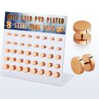 dacb212 display 40 plugs falsos acero 316l anodizado oro rosa anillo goma venta