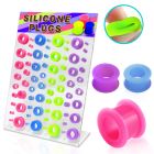 dapg33 display 72 dilataciones tunel silicona colores neon 4mm 18mm al por mayor