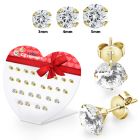 dhestzr1 gold pvd plated steel ear studs 3mm to 5mm 13