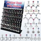 dmcd9 display 60 piercings ombligo acero quirurgico 316l colgantes variados lisos venta
