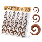 dmxp4 display 36 tapers espiral madera sawo 3mm 10mm mayorista