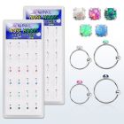 dnsm109 caja 24 aros nariz plata 925 0 6mm bola cierre opalo redondo 2mm 8mm 10mm al por mayor