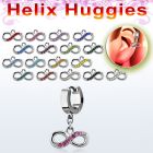 ehh617 pendiente huggie helix acero inoxidable infinito colgado cristal se vende por pieza al por mayor