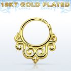 gpsepv7 aro septum plata 925 oro 18 kts 1mm decorado indio 8mm venta