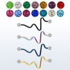 intefr5 barbell industrial corazon acero 316l anodizado bolas multi cristal ferido 5mm distribuidor