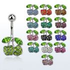 mcd355 piercing ombligo acero quirurgico cerezas cristal inferior mayorista