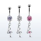 mcdz410 piercing ombligo acero quirurgico zirconia redonda 8mm colgante fantasia zirconia plata distribuidor