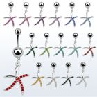 msd643 piercing ombligo acero quirurgico bola acero liso 5 8mm estrella mar 10mm mayorista