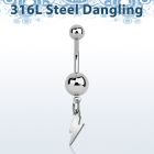 msdlit piercing ombligo acero quirurgico bola acero 5 & 8mm liso colgante acero liso rayo distribuidor mayorista