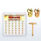 nbmxpa36 caja display 36 piercing nariz hueso plata 925 0 6mm puna oro rosa oro 18 kts al por mayor