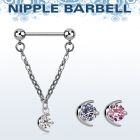 npdl2 barbell pezon acero quirurgico bolas 5mm conectadas traves luna zirconita mayorista
