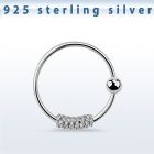 nr21 aro nariz plata esterlina alambre espiral bola fija 2mm 10mm distribuidor mayorista