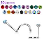 nsc piercing nariz l acero quirurgico media bola 2mm cristal redondo distribuidor