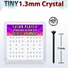 nyrb6xc caja display piercing nariz doblar tu mismo plata 925 negro 0 6mm cristal redondo claro 1 25mm mayorista