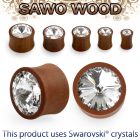 psagc dilatacion plug doble flare madera sawo cristal swarovski claro gigante centro distribuidor