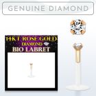 rbidi labret bio flexible transparente oro rosa 14 kts presion diamante autentico 1 5mm distribuidor mayorista