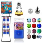 rkmg estante 72 144 piercings magneticos variados cristal bola cono distribuidor mayorista