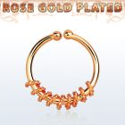 rssep12a anillo septum falso plata 925 oro rosa 1mm cuerda mitad 12mm mayorista