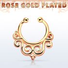 rssepd7 septum click falso plata 925 oro rosa 1mm indio decorado 12mm venta