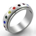 srcrb anillo giratorio acero inoxidable mate cristal colores arco iris al por mayor