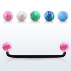 subto5 barbell superficial industrial acero 316l anodizado negro 90 grados bolas opalo 5mm venta