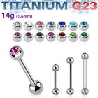 ubbcs titanium g23 barbell bezel set jewel ball plain ball