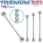 ubbindz titanium industrial barbell 14g two balls cz on