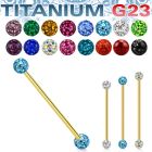 uginfr5 gold anodized titanium industrial barbell 14g ferido