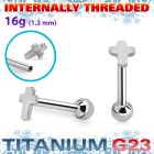 uhein4 titanium g23 internally threaded barbell 3mmby4mm flat