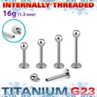 ulbb3in titanium g23 internally threaded labret 3mm ball