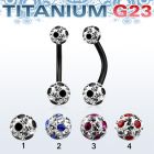 utbnfrsa piercing ombligo titanio g23 anodizado bolas 5 6mm multi cristal ferido puntos al por mayor