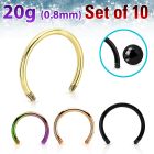 xtcb20g anodized 316l steel circular barbell posts 20g 10pcs