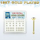 18b19xc box of gold silver nose bones w 2 5mm clear crystal tops