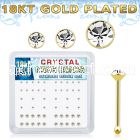 18bbxmc2 18k gold plated silver nose bones clear