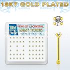 18nbpxc silver nose bone w 18k gold plating prong set crystal