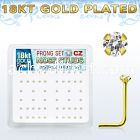 18nszbc silver nose stud w 1 5mm cz 18k gold plating