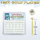 18nybxc silver nose stud w 1 5mm crystal 18k gold plating