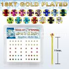 18nypxm silver nose stud w 1 5mm crystal 18k gold plating