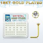 18s14xc silver nose studs w 18k gold plating 2mm crystal tops