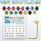 18sp19xm gold silver nose studs w 2 5mm prong crystals in colors