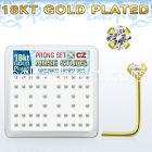 18sz25xc box of gold silver nose studs w 2 5mm clear prong set cz