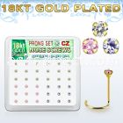 18wz2xm box 36 gold plated silver nose screws w set 2mm mix czs