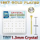 18y6xc gold silver bend it nose studs w 1 25mm clear crystals